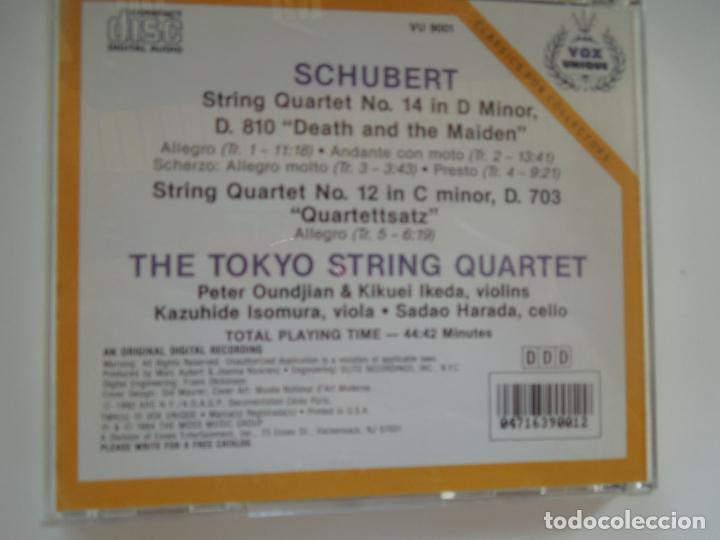 CDs de m&uacute;sica: SCHUBERT - STRING QUARTETS N&ordm; 12 Y N&ordm; 14 - THE TOKIO STRING QUARTET - CD - Foto 3