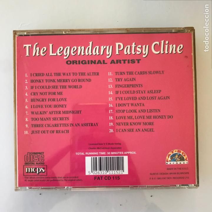 CDs de m&uacute;sica: The Legendary Patsy Cline. PEDIDO M&Iacute;NIMO 5&euro; - Foto 2