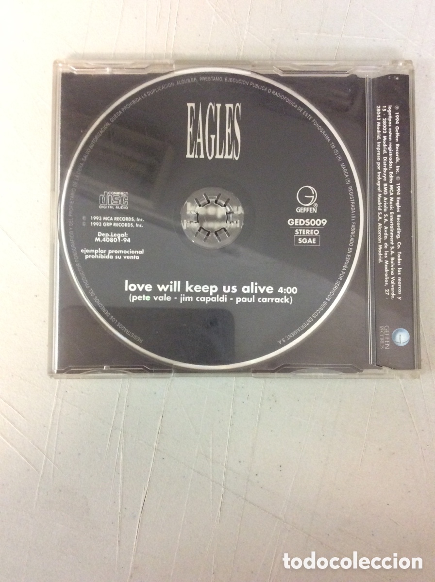 CDs de m&uacute;sica: Eagles. Love will keep us alive. CD promocional. - Foto 1