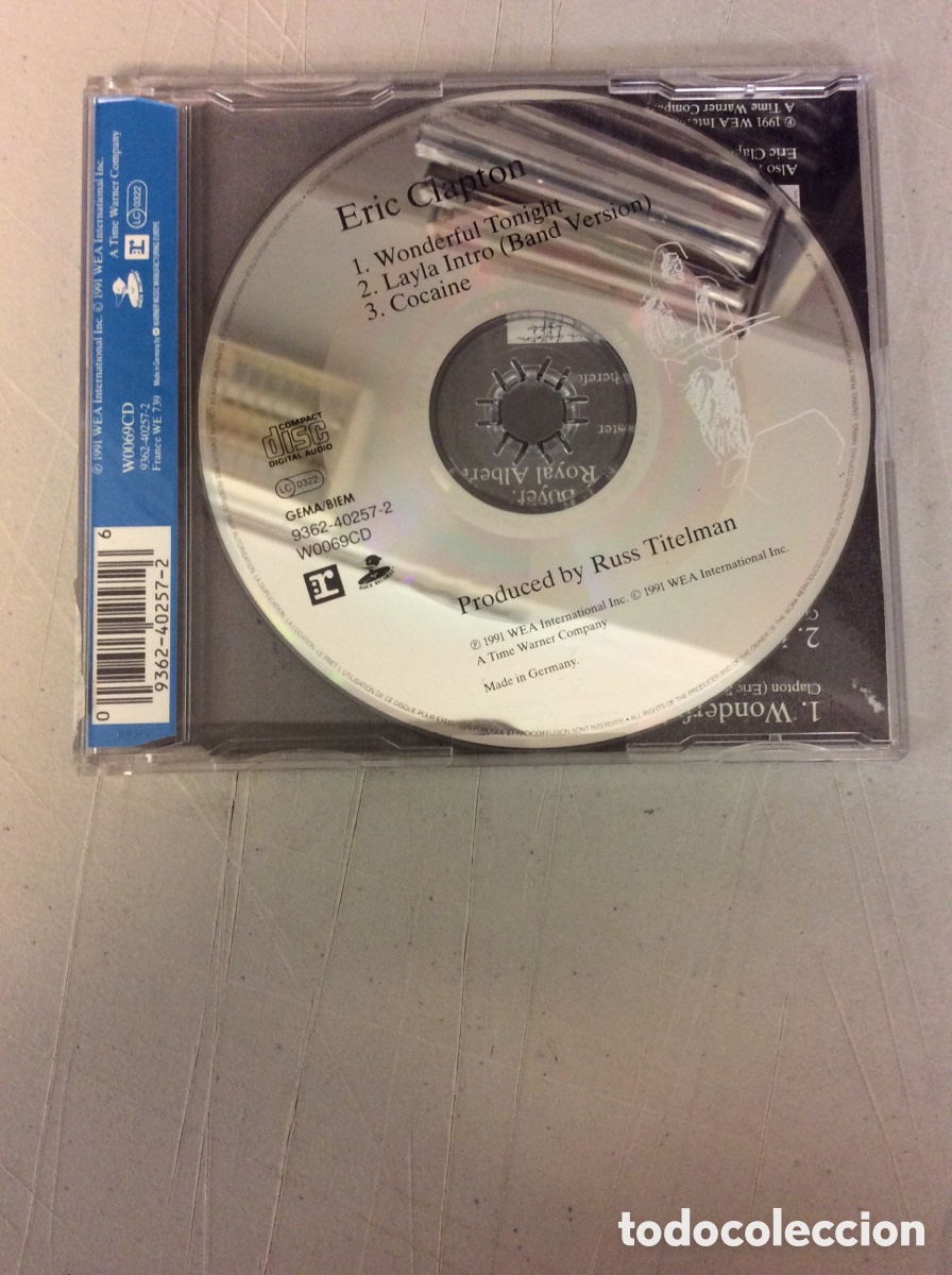 CDs de m&uacute;sica: Eric Clapton. Wonderful tonight. Five inch CD single. - Foto 2