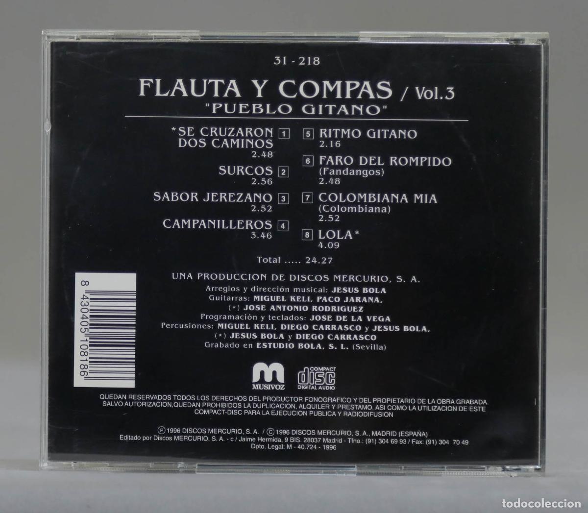 CDs de m&uacute;sica: CD. Pueblo Gitano &ndash; Flauta Y Comp&aacute;s Vol. 3 - Foto 2