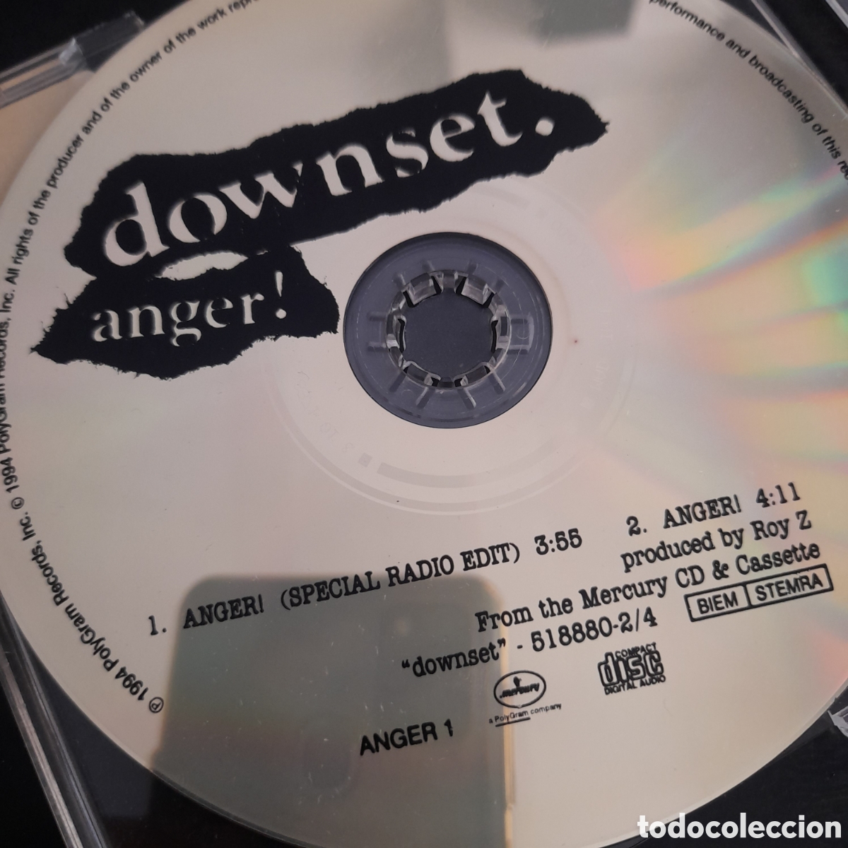 CDs de m&uacute;sica: downset. &ndash; Anger! 1994, UK. CD, Single, Promo - Foto 1