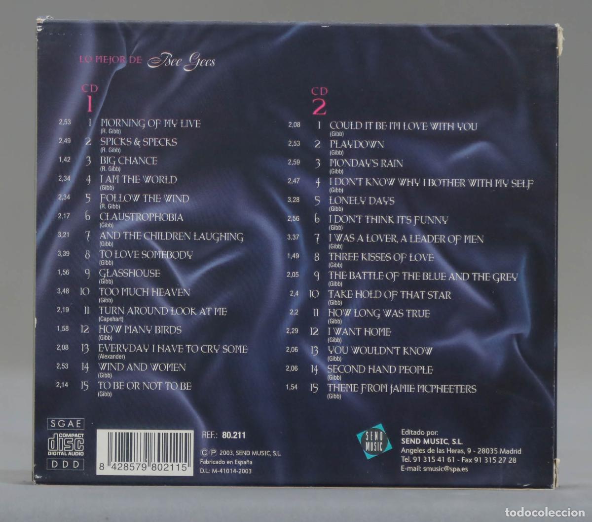 CDs de m&uacute;sica: 2 CD. LO MEJOR DE BEE GEES - Foto 2