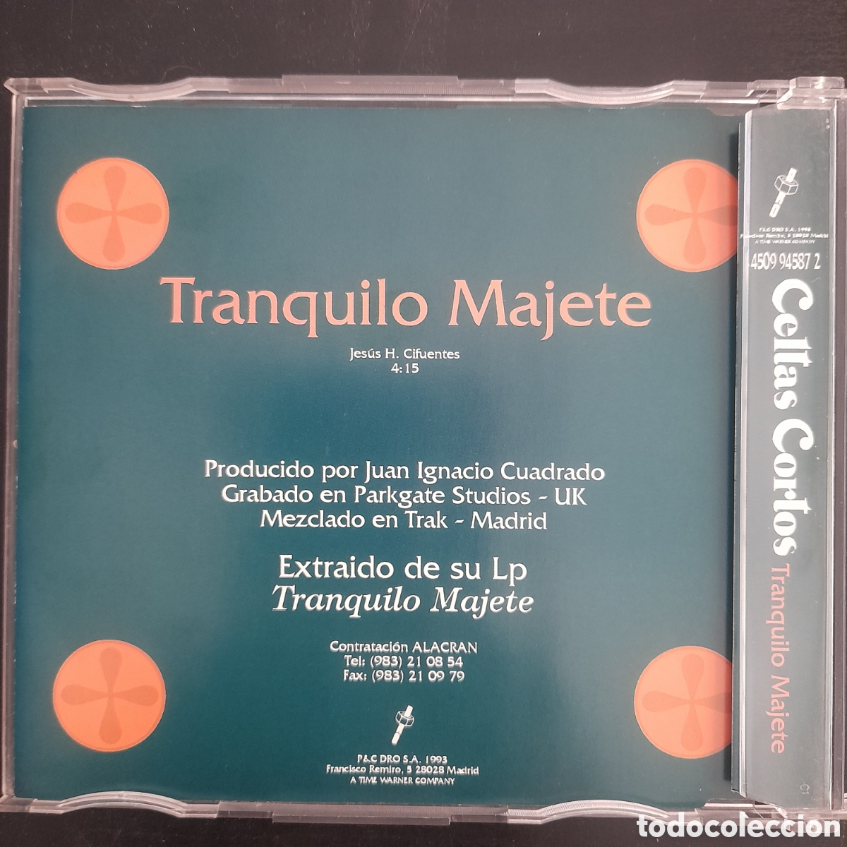 CDs de m&uacute;sica: Celtas Cortos &ndash; Tranquilo Majete. 1993. CD, Single - Foto 2