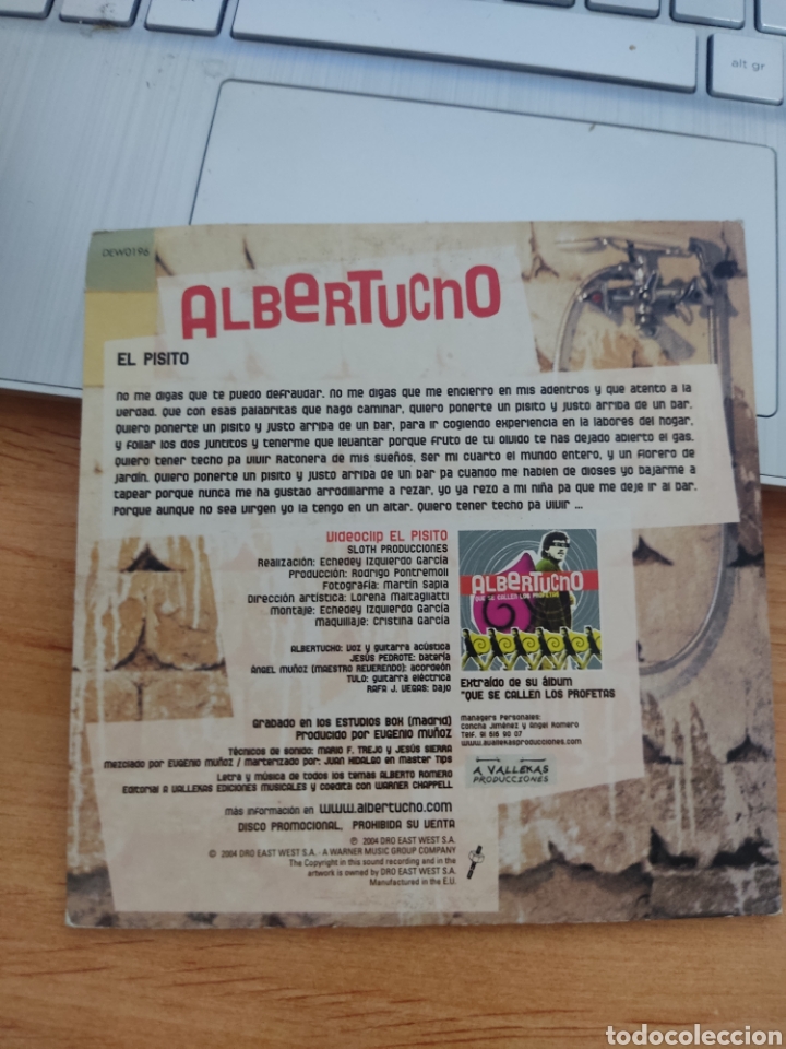 CDs de m&uacute;sica: CD SINGLE ALBERTUCHO &rdquo;El pisito&rdquo; - Foto 2