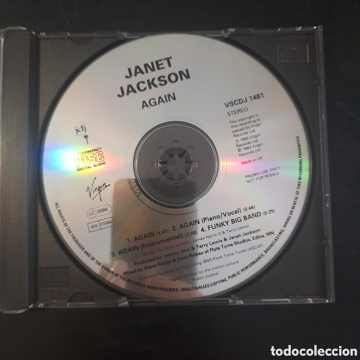 CDs de m&uacute;sica: Janet Jackson &ndash; Again. CD, Single, Promo 1993 UK - Foto 2