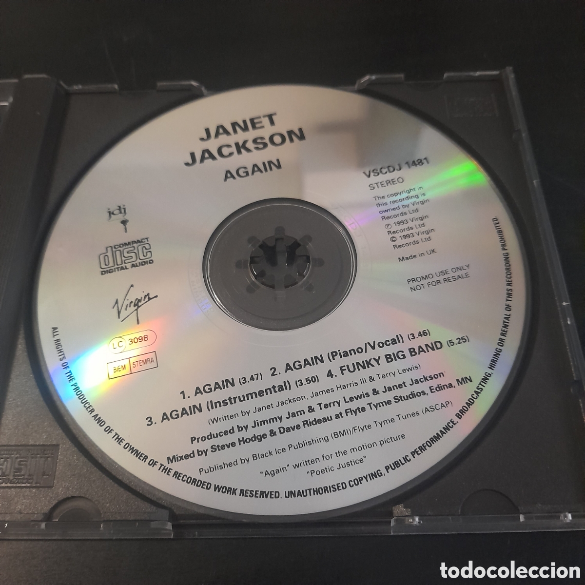 CDs de m&uacute;sica: Janet Jackson &ndash; Again. CD, Single, Promo 1993 UK - Foto 1
