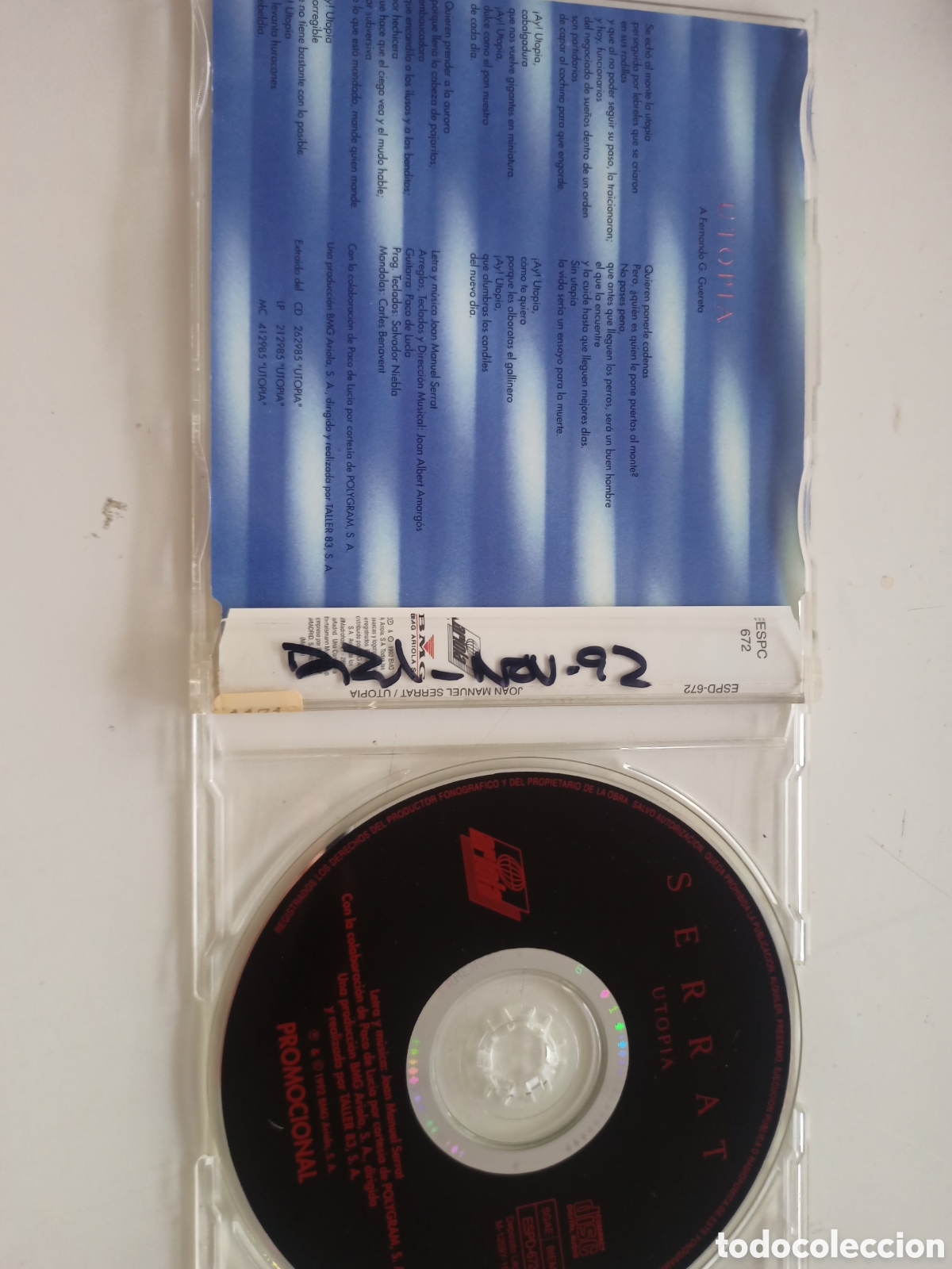 CDs de m&uacute;sica: Serrat - Utop&iacute;a (cd single) - Foto 2