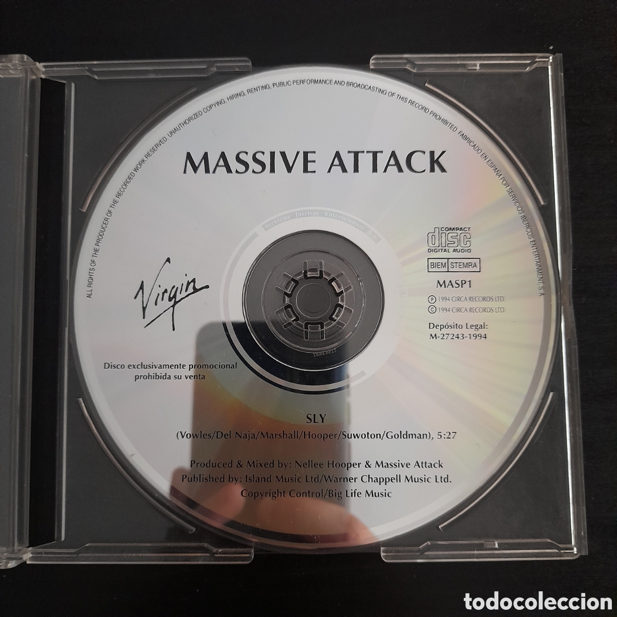 CDs de m&uacute;sica: Massive Attack &ndash; Sly. CD, Single, Promo 1994 Espa&ntilde;a - Foto 2