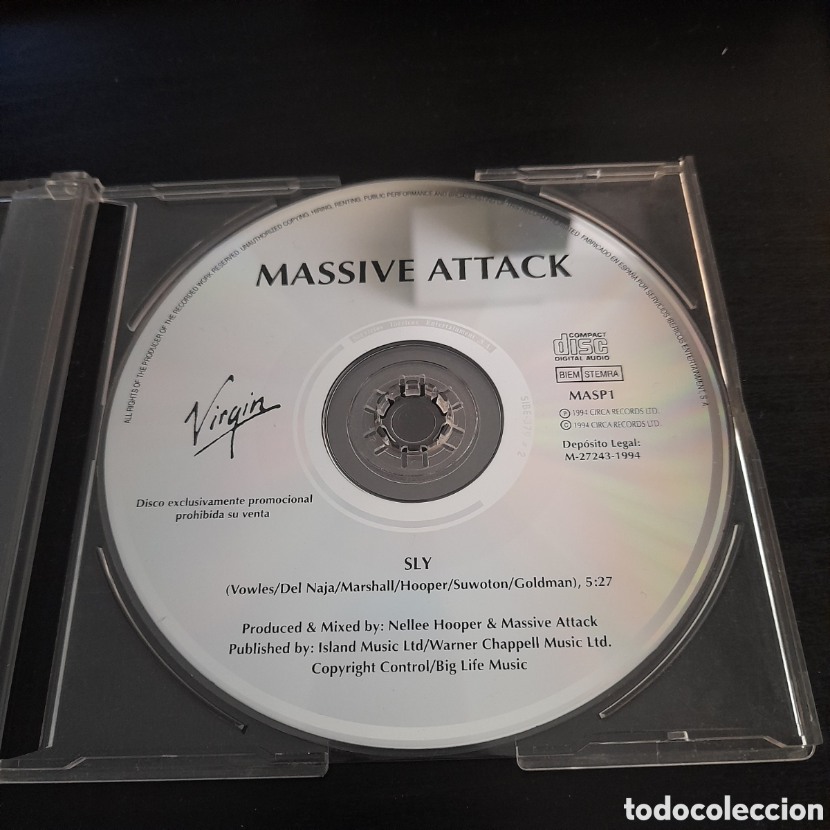 CDs de m&uacute;sica: Massive Attack &ndash; Sly. CD, Single, Promo 1994 Espa&ntilde;a - Foto 1