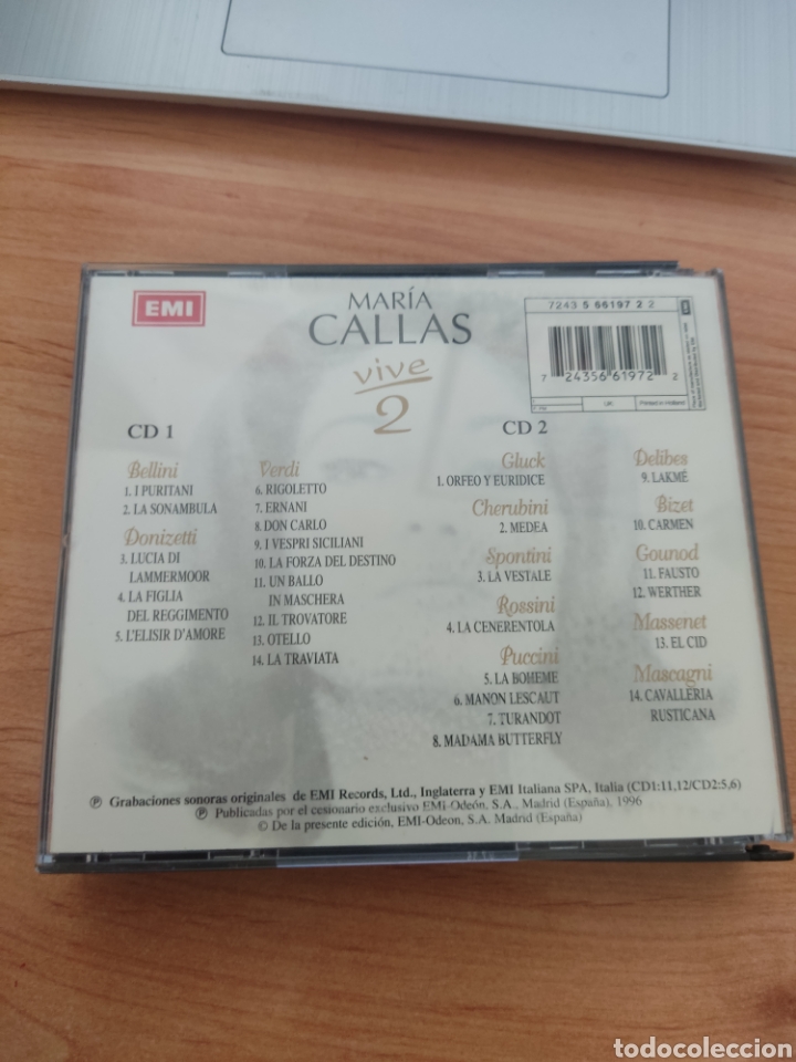 CDs de m&uacute;sica: MAR&Iacute;A CALLAS / 2 CD / VIVE 2 - Foto 5