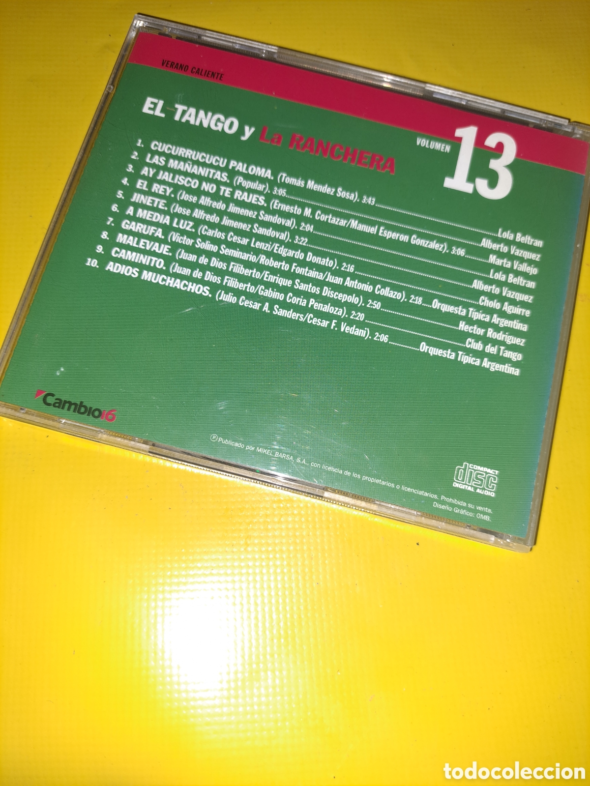 CDs de m&uacute;sica: CD EL TANGO Y LA RANCHERA, VERANO CALIENTE. 1993 - Foto 3