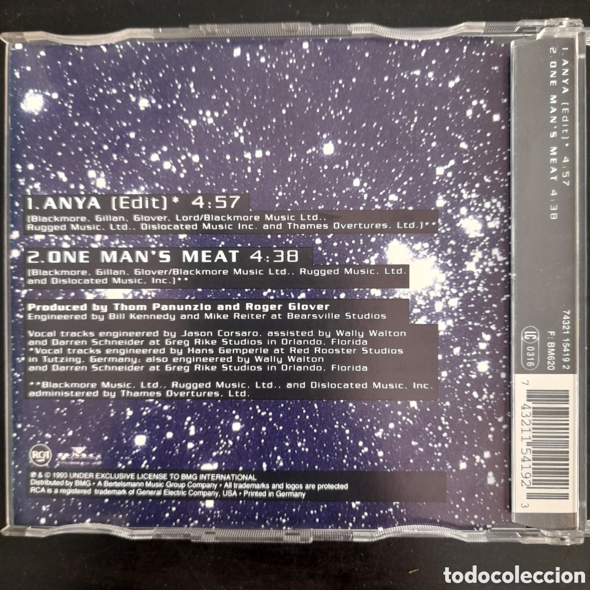CDs de m&uacute;sica: Deep Purple &ndash; Anya. CD, Single - Foto 2