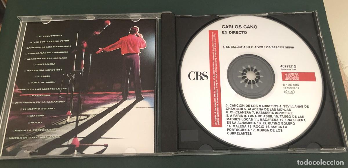 CDs de m&uacute;sica: CARLOS CANO. EN DIRECTO. CD. 1990 - Foto 3