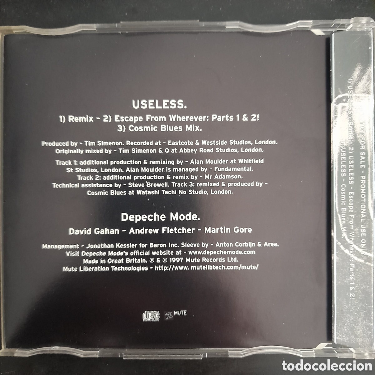 CDs de m&uacute;sica: Depeche Mode &ndash; Useless. 1997, UK. CD, Single, Promo - Foto 2