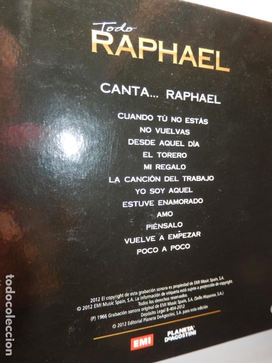 CDs de m&uacute;sica: TODO RAPHAEL - CANTA ... RAPHAEL 1966 LIBRO +CD - Foto 2