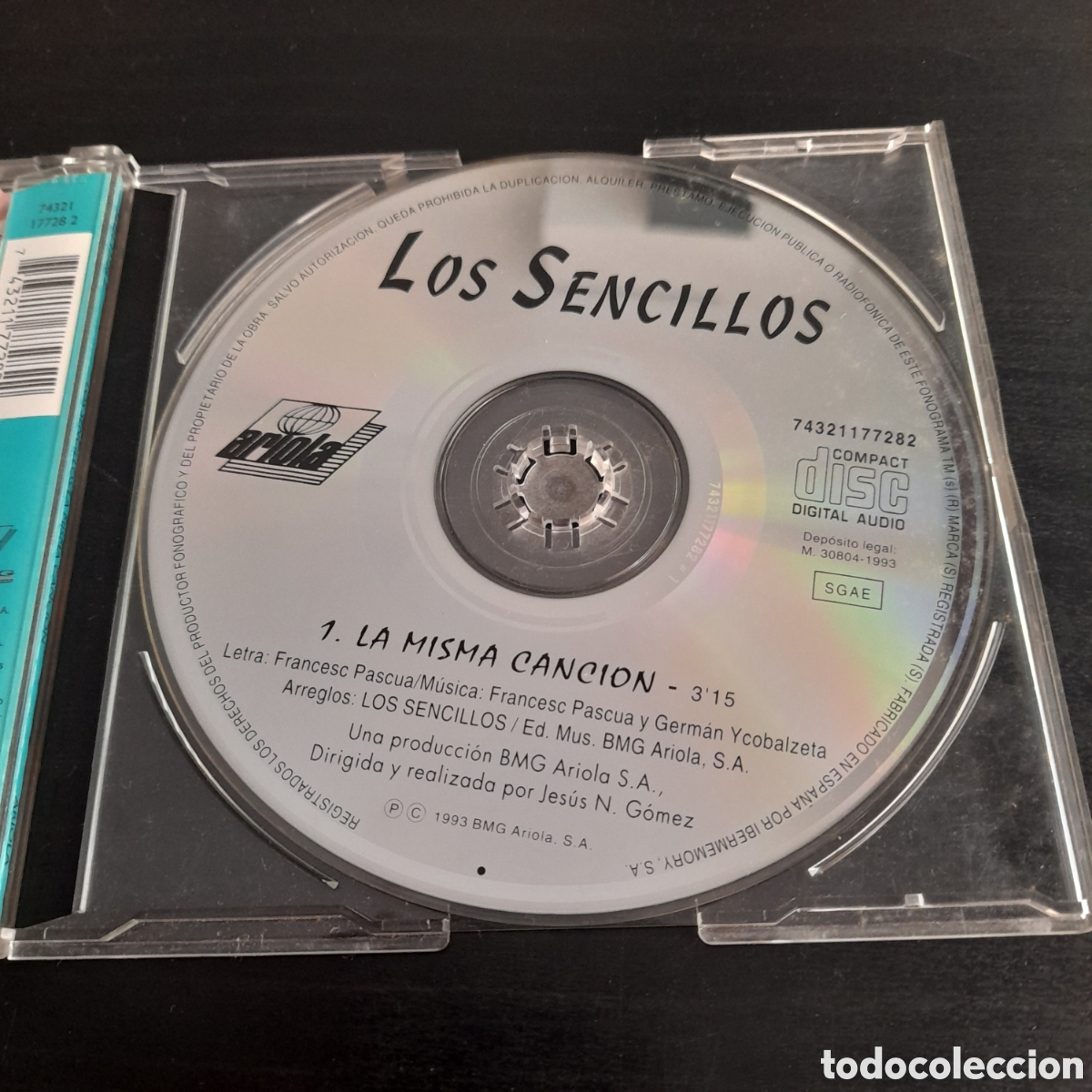 CDs de m&uacute;sica: Los Sencillos &ndash; La Misma Canci&oacute;n. CD, Single. 1993 - Foto 2