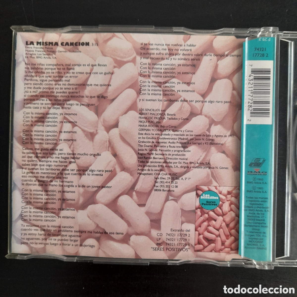 CDs de m&uacute;sica: Los Sencillos &ndash; La Misma Canci&oacute;n. CD, Single. 1993 - Foto 3