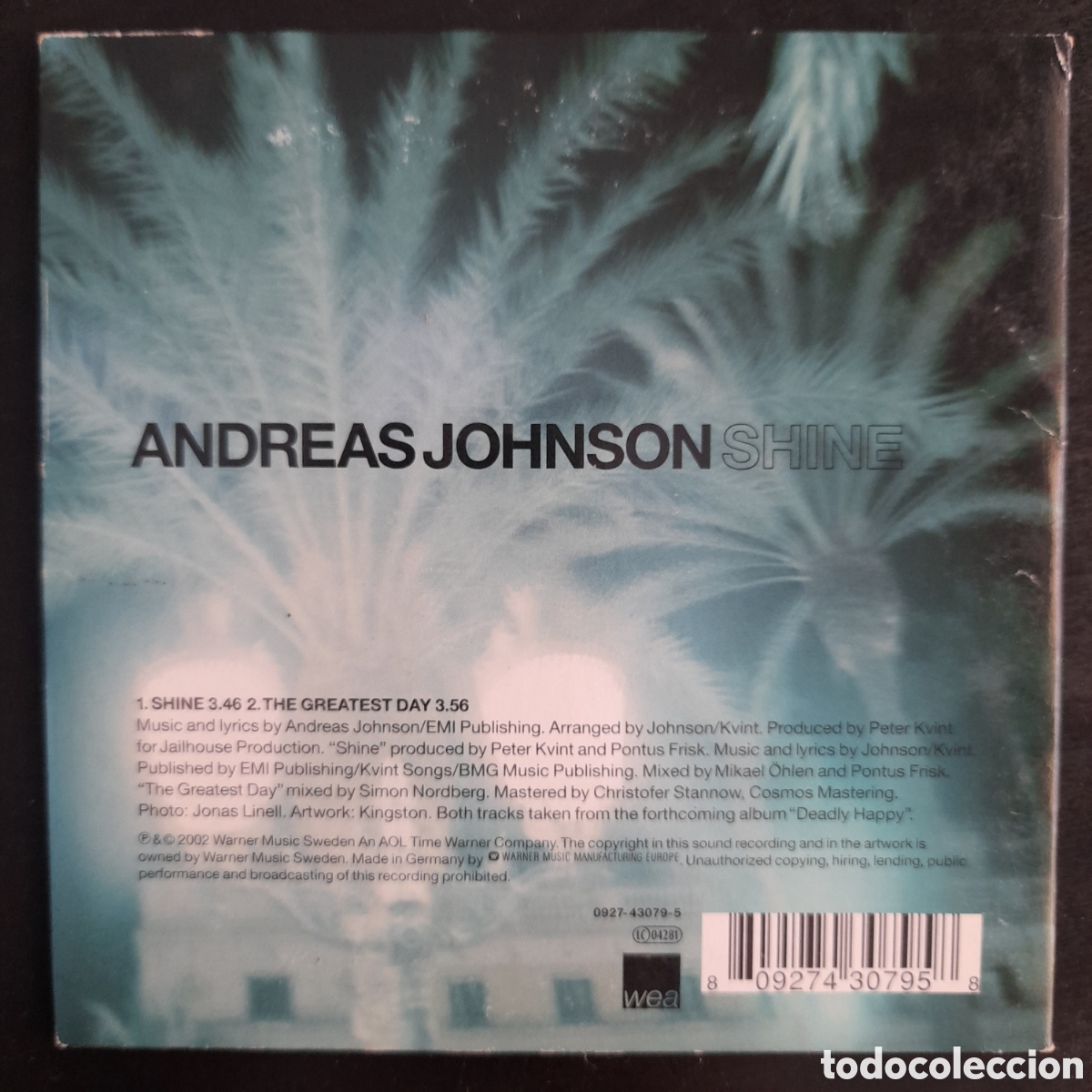 CDs de m&uacute;sica: Andreas Johnson &ndash; Shine. CD, Single - Foto 2