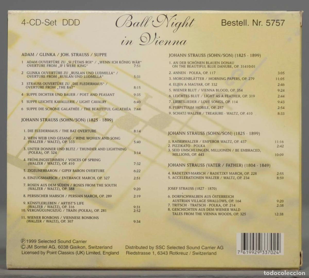 CDs de m&uacute;sica: 4 CD. BALL NIGHT IN VIENNA - Foto 2