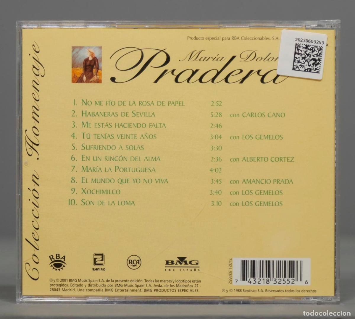 CDs de m&uacute;sica: CD. A MIS AMIGOS. MARIA DOLORES PRADERA - Foto 2