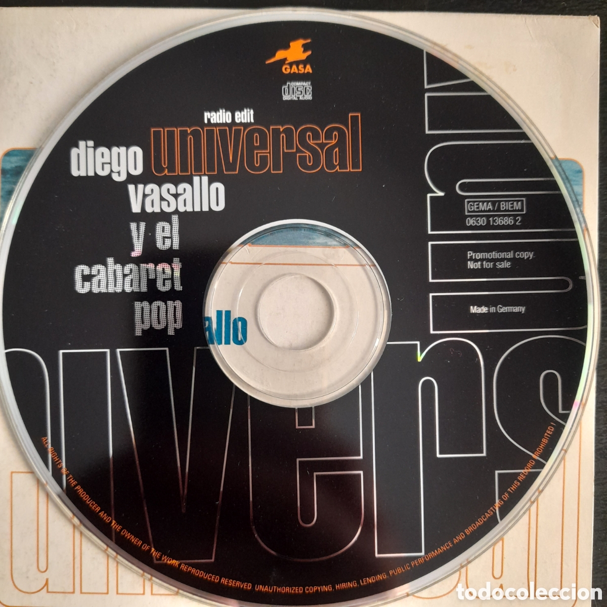 CDs de m&uacute;sica: Diego Vasallo Y El Cabaret Pop &ndash; Universal. CD, Single, Promo - Foto 2