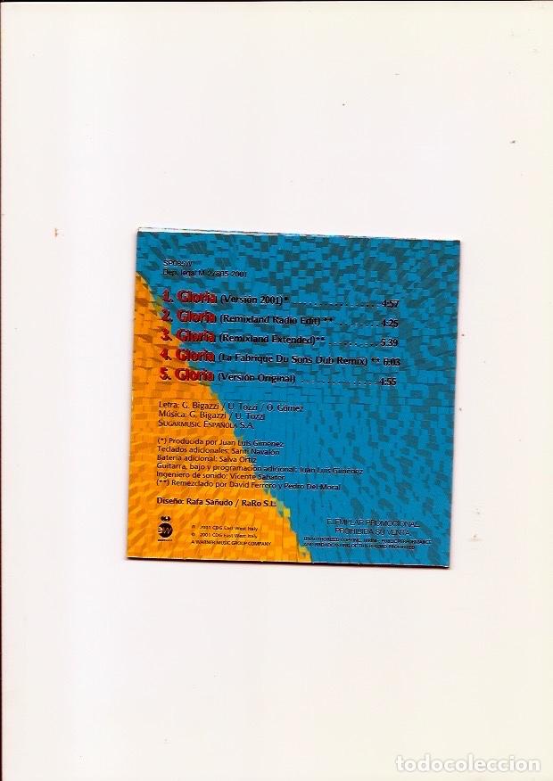 CDs de m&uacute;sica: UMBERTO TOZZI. Gloria (version 2001 - remixes) - Foto 2