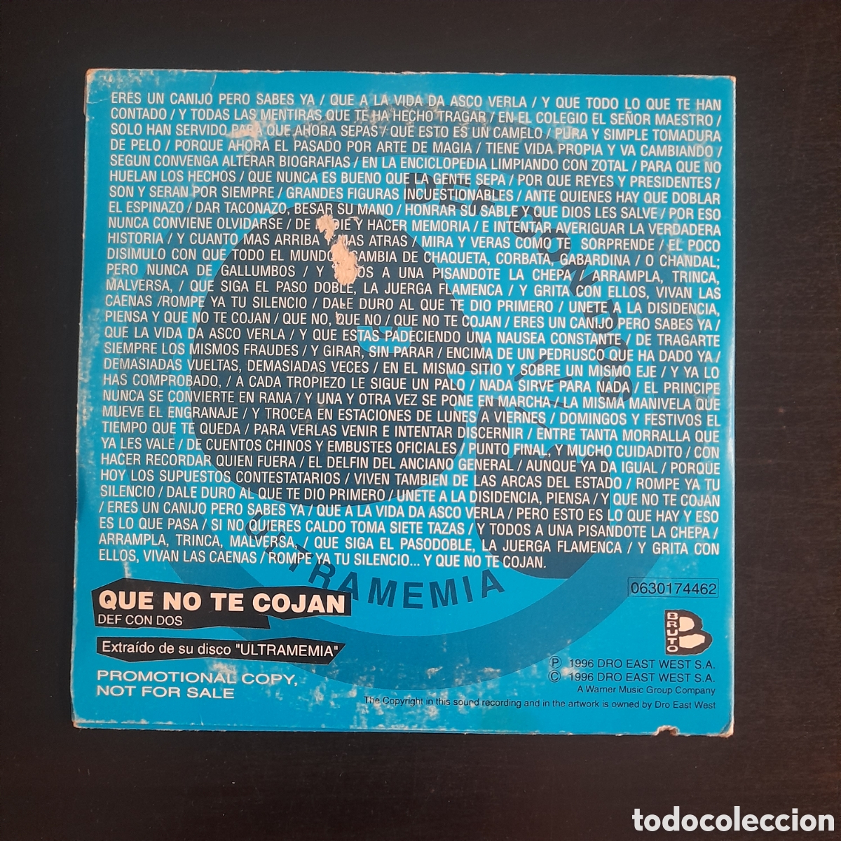 CDs de m&uacute;sica: Def Con Dos &ndash; Que No Te Cojan. CD, Single, Promo. 1996 - Foto 2