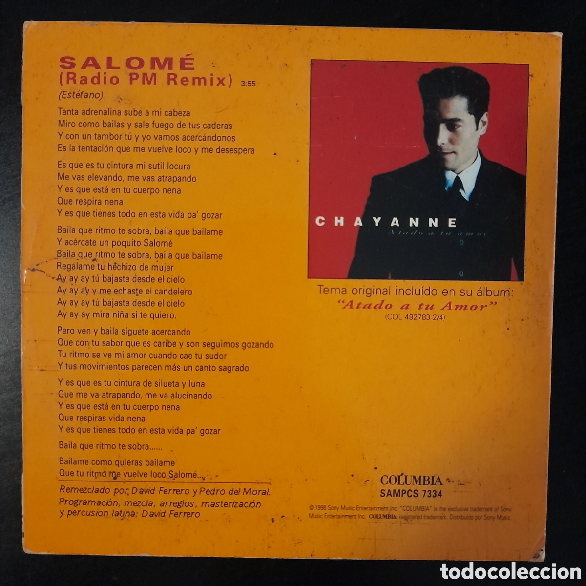 CDs de m&uacute;sica: Chayanne &ndash; Salom&eacute;. CD, Single, Promo - Foto 2