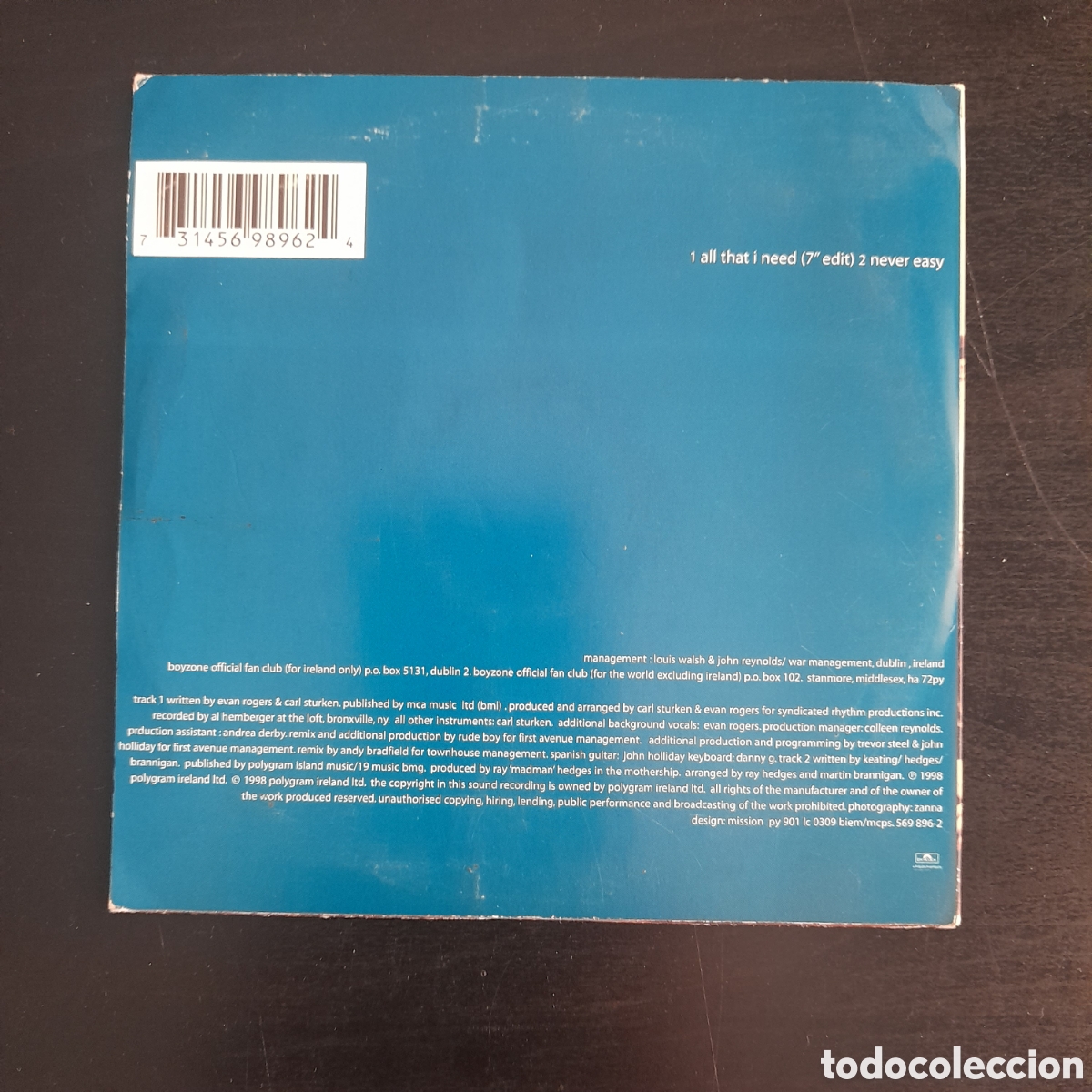 CDs de m&uacute;sica: Boyzone &ndash; All That I Need. CD, Single, 1998, Europa - Foto 2