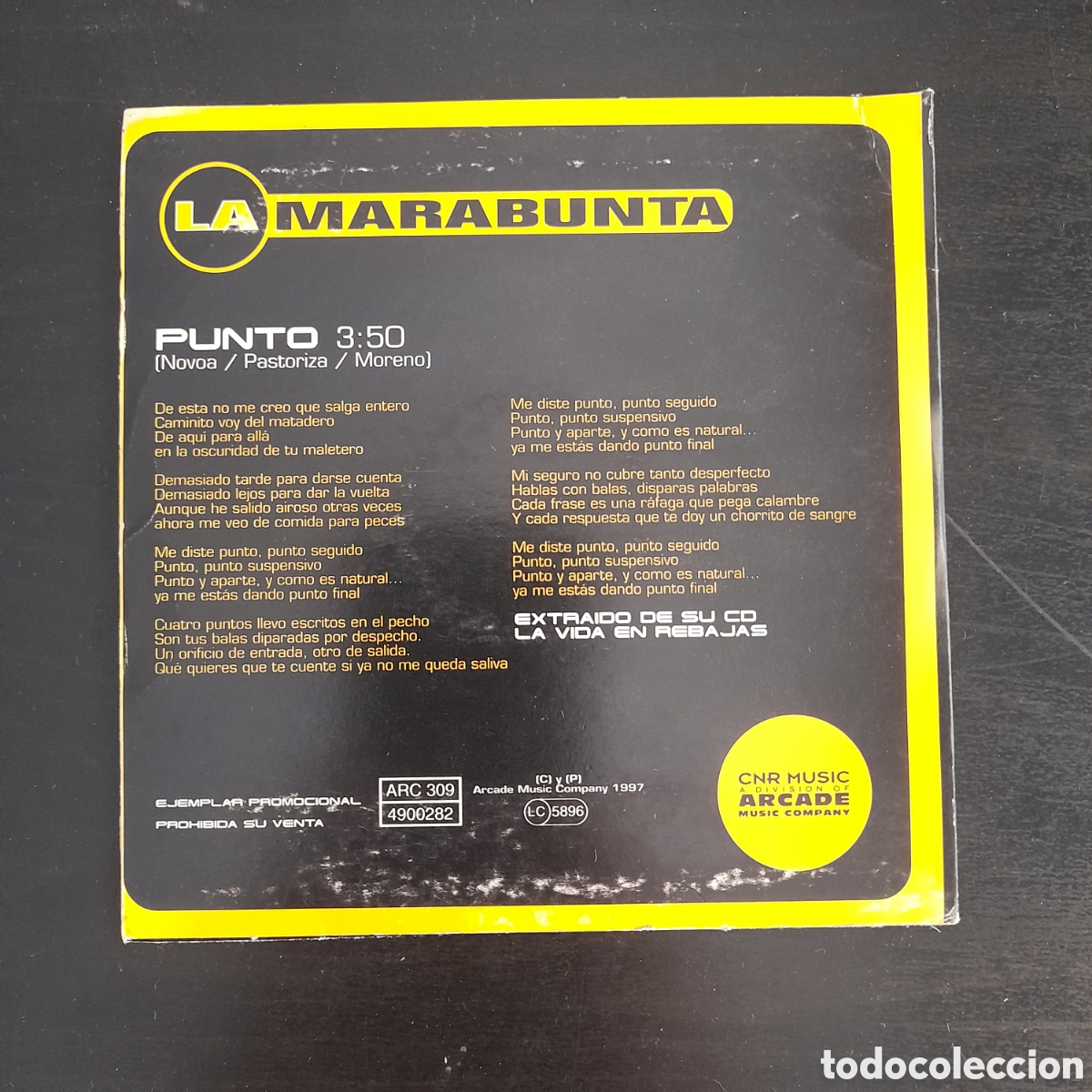 CDs de m&uacute;sica: La Marabunta &ndash; Punto. CD, Single, Promo, 1997 - Foto 2