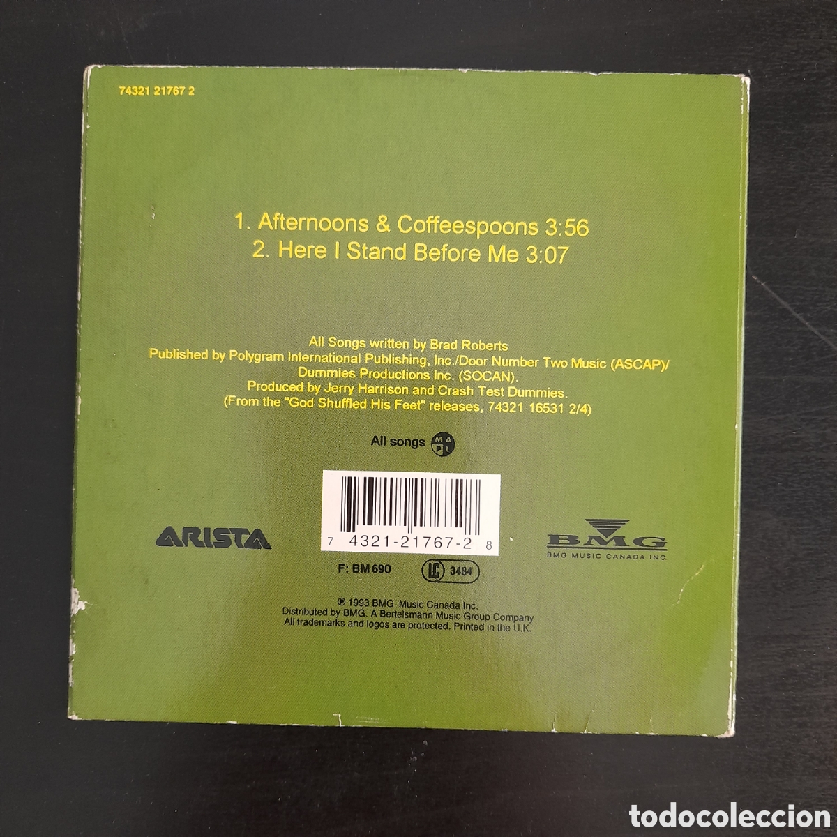 CDs de m&uacute;sica: Crash Test Dummies &ndash; Afternoons & Coffeespoons. CD, Single, 1993, UK - Foto 2