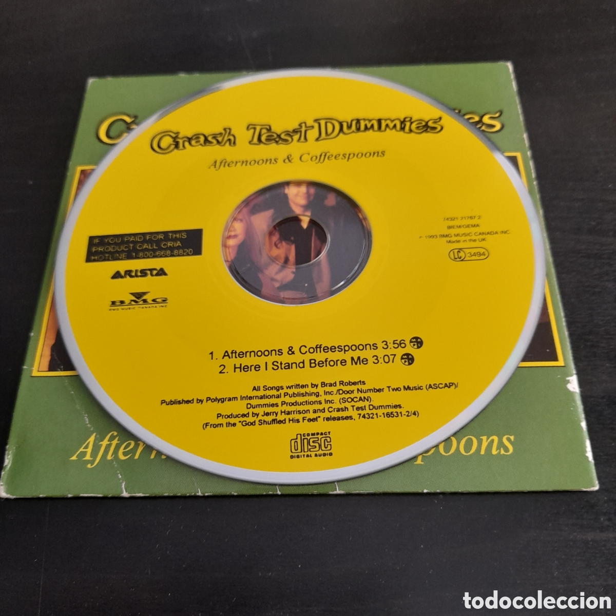 CDs de m&uacute;sica: Crash Test Dummies &ndash; Afternoons & Coffeespoons. CD, Single, 1993, UK - Foto 3