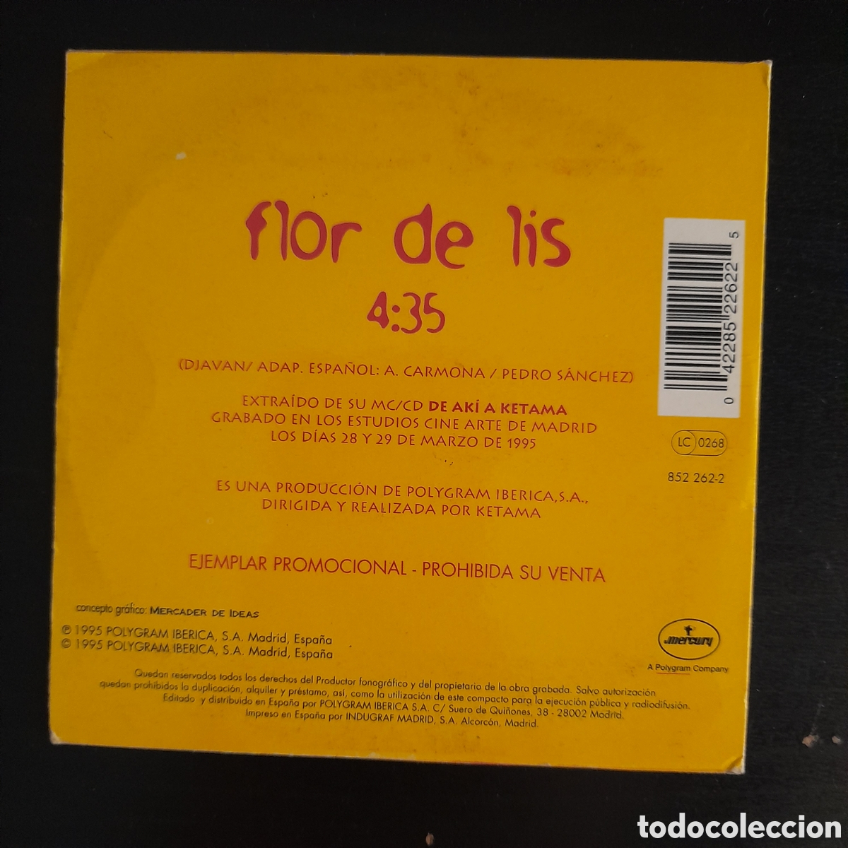 CDs de m&uacute;sica: Ketama &ndash; Flor De Lis. CD, Single, Promo, 1995 - Foto 2