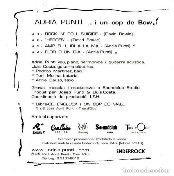 CDs de m&uacute;sica: CD - ADRI&Agrave; PUNT&Iacute; - I UN COP DE BOW - Foto 2