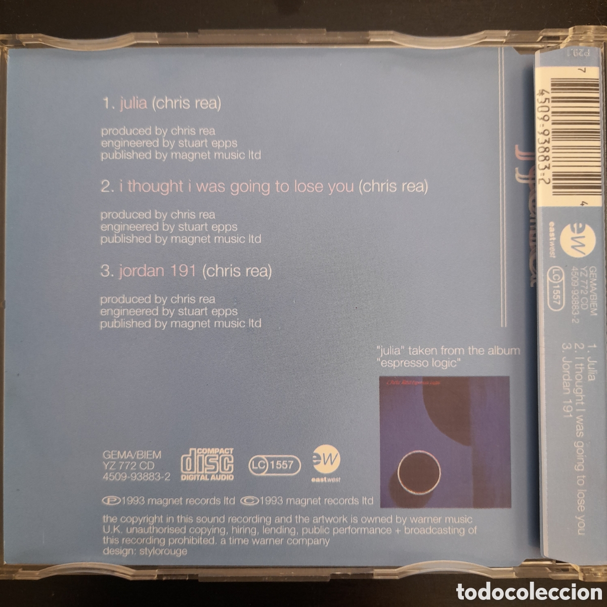 CDs de m&uacute;sica: Chris Rea &ndash; Julia. 1993, Europa. CD, Maxi-Single - Foto 2