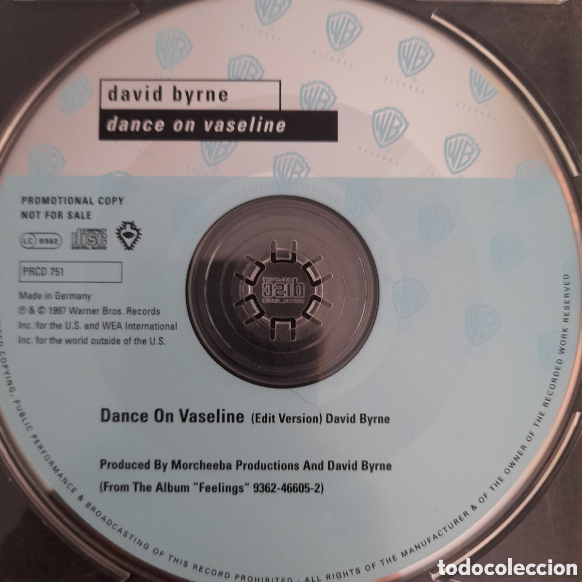 CDs de m&uacute;sica: David Byrne &ndash; Dance On Vaseline. CD, Single, Promo - Foto 2