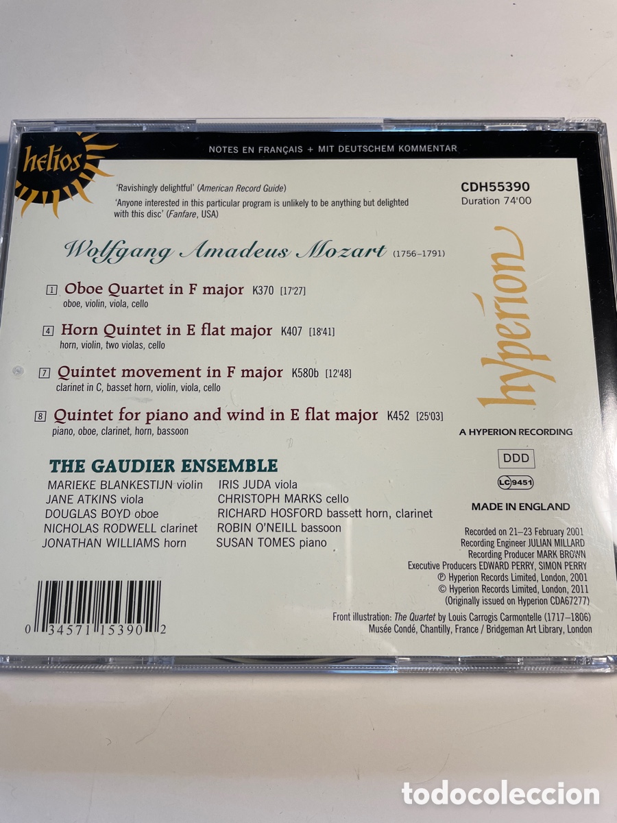 CDs de m&uacute;sica: Quintetos y Cuartetos Mozart - Foto 2