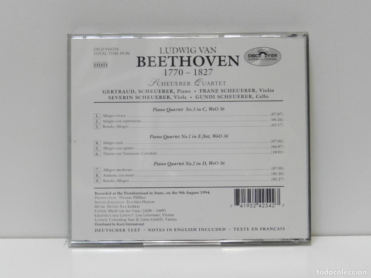 CDs de m&uacute;sica: DISCO CD. Ludwig van Beethoven, Scheuerer Quartet &ndash; Piano Quartets. COMPACT DISC. - Foto 2