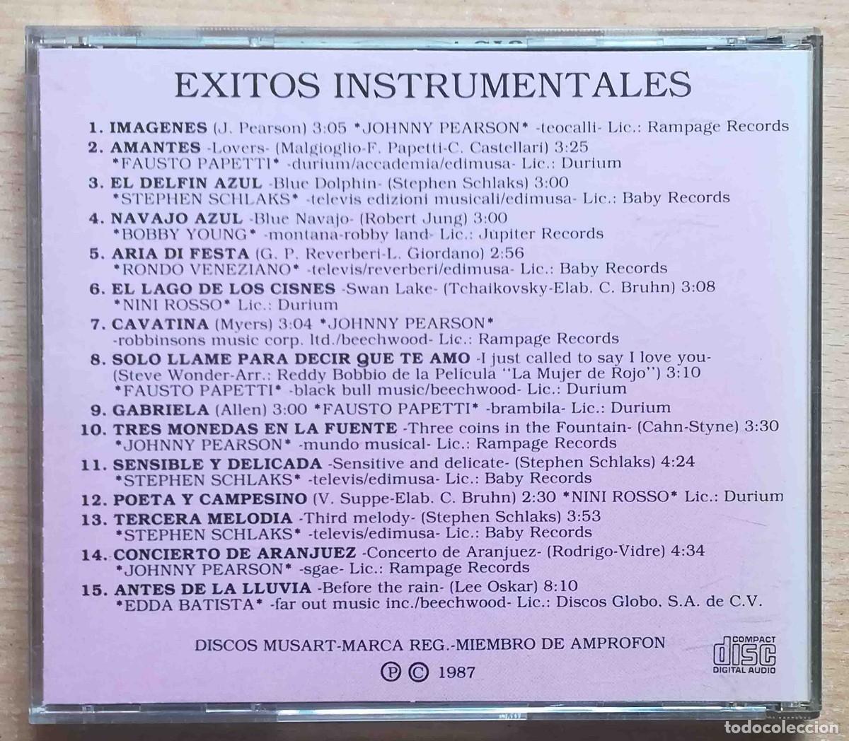 CDs de m&uacute;sica: CD Exitos instrumentales Vol. 1 - Musart 1987 - Foto 3