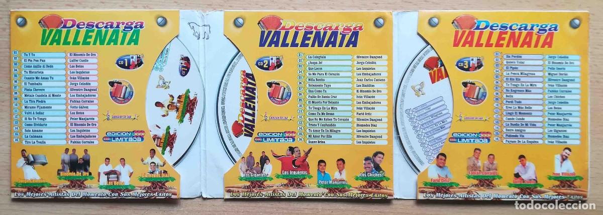 CDs de m&uacute;sica: 3 CD Descarga Vallenata. Grandes &eacute;xitos del momento - Foto 2