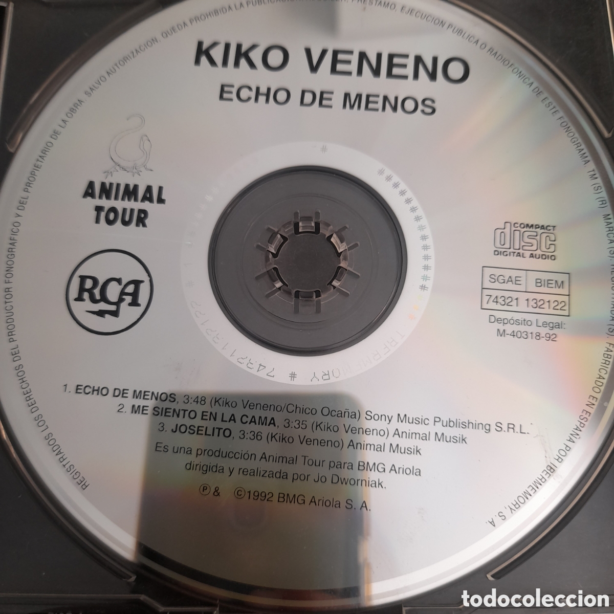 CDs de m&uacute;sica: Kiko Veneno &ndash; Echo De Menos. CD, Single - Foto 3