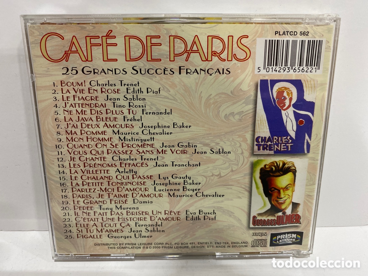 CDs de m&uacute;sica: Various - Caf&eacute; De Paris - 25 Grands Succ&egrave;s Fran&ccedil;ais (CD, Comp) - Foto 2