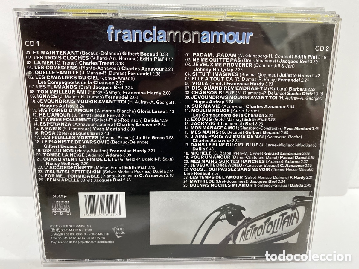CDs de m&uacute;sica: Varios - Francia Mon Amour (2xCD, Comp) - Foto 2
