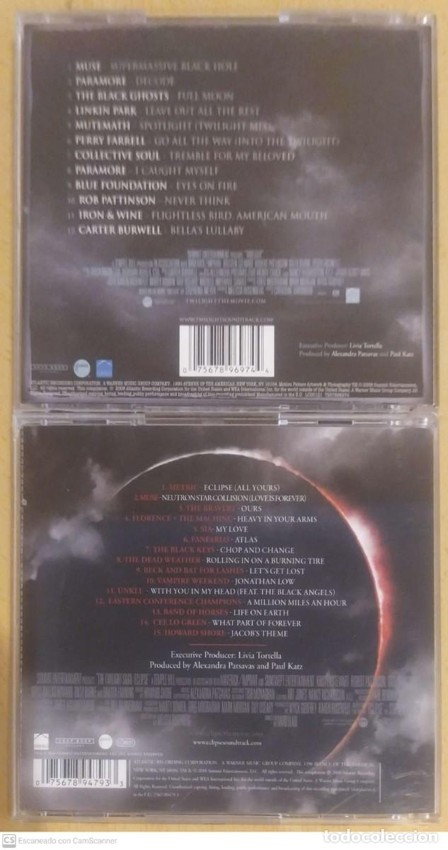 CDs de m&uacute;sica: B.S.O. TWILIGHT + ECLIPSE - 2 CDs (MUSE, LINKIN PARK, UNKLE, PARAMORE...) - Foto 2