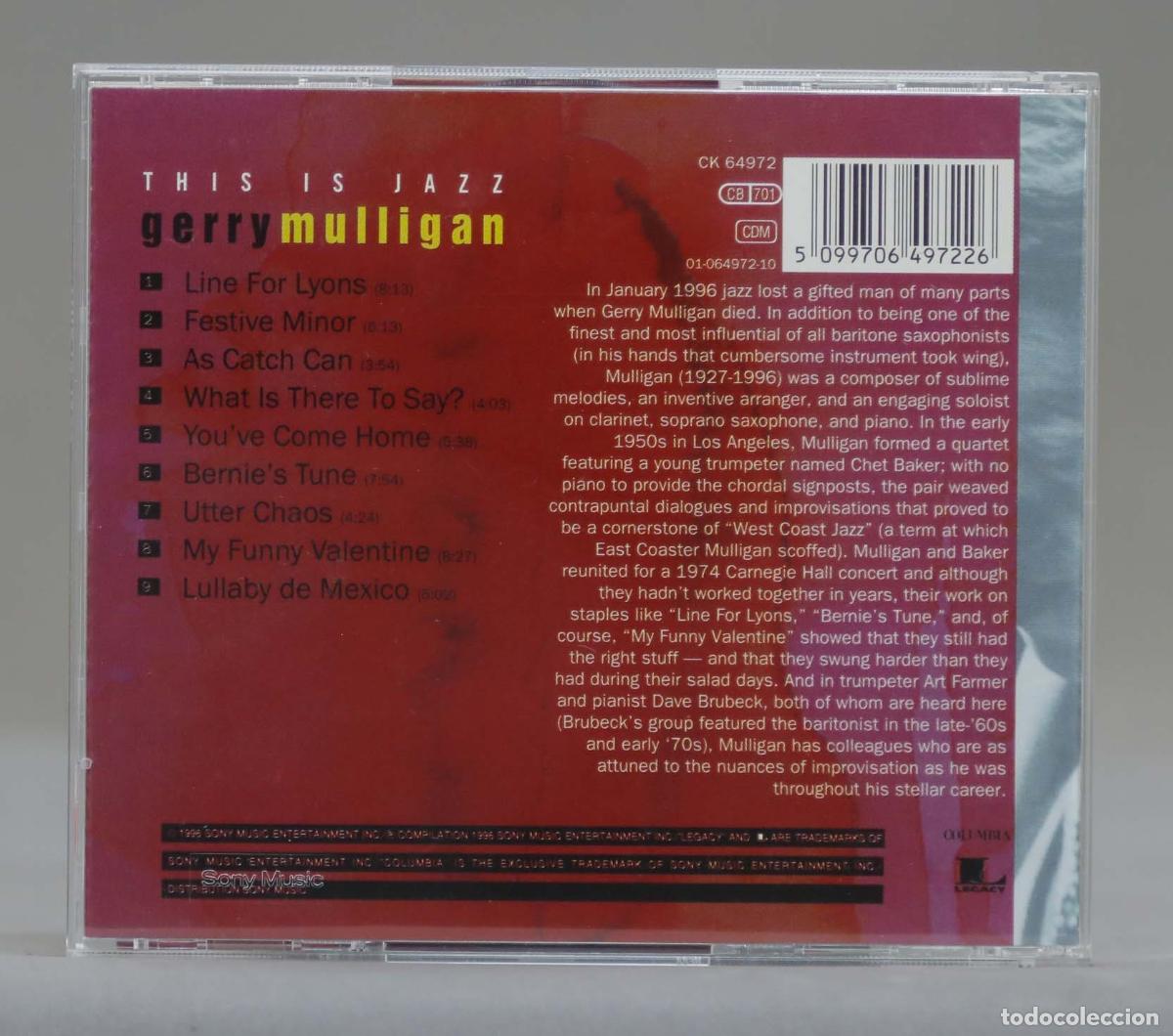 CDs de m&uacute;sica: CD. This Is Jazz 18 - Gerry Mulligan - Foto 2