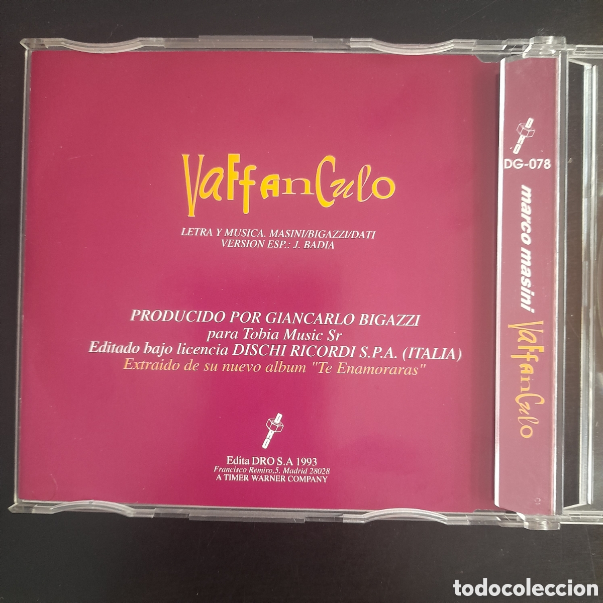 CDs de m&uacute;sica: Marco Masini &ndash; Vaffanculo. CD, Single 1993 Espa&ntilde;a - Foto 3