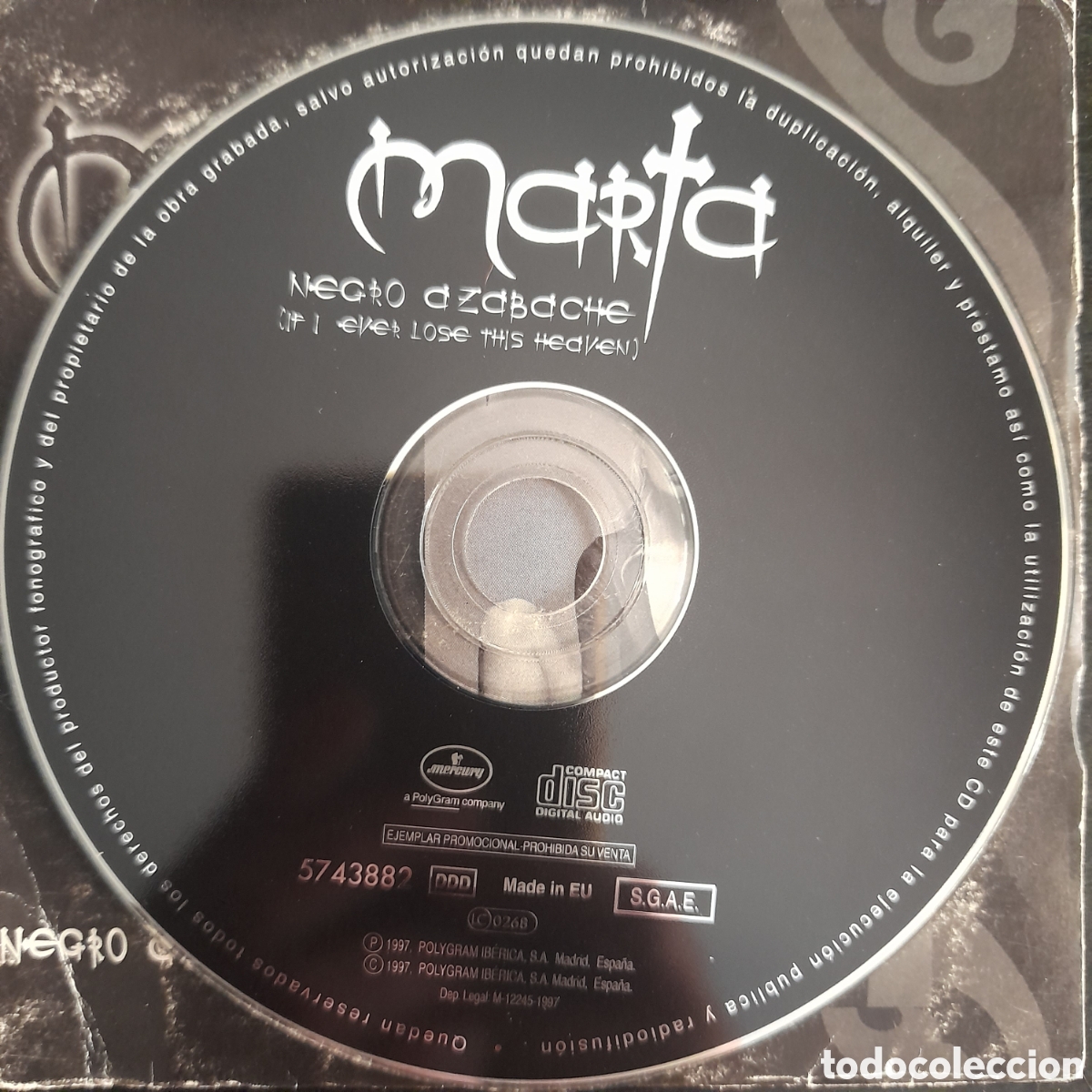 CDs de m&uacute;sica: Marta S&aacute;nchez &ndash; Negro Azabache. CD, Single, Promo - Foto 3