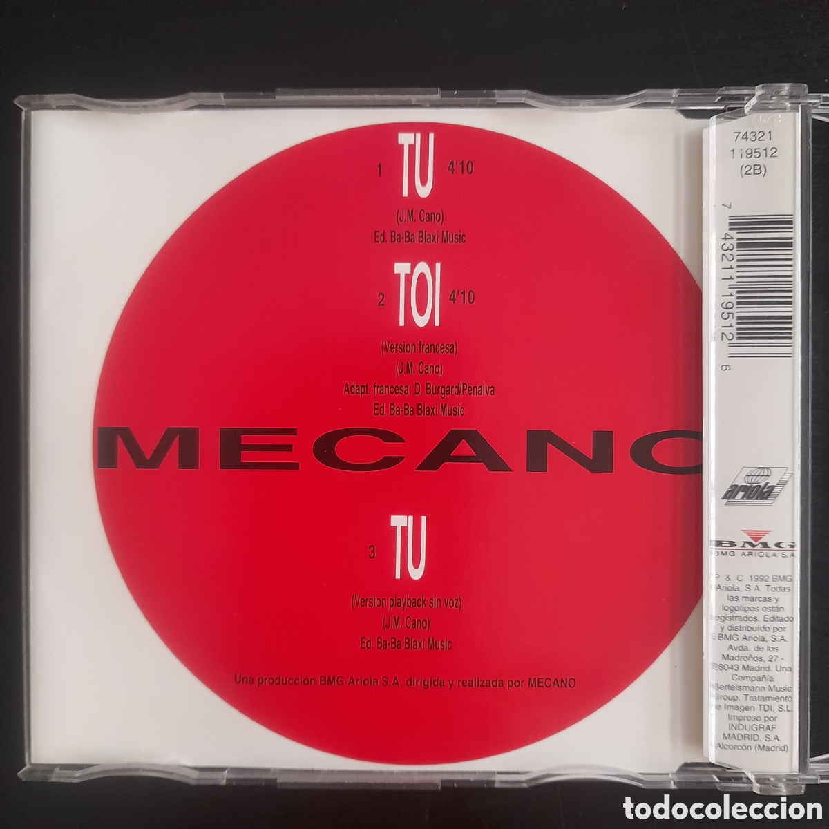 CDs de m&uacute;sica: Mecano &ndash; T&uacute;. CD, Maxi-Single, slimcase 1992 - Foto 3