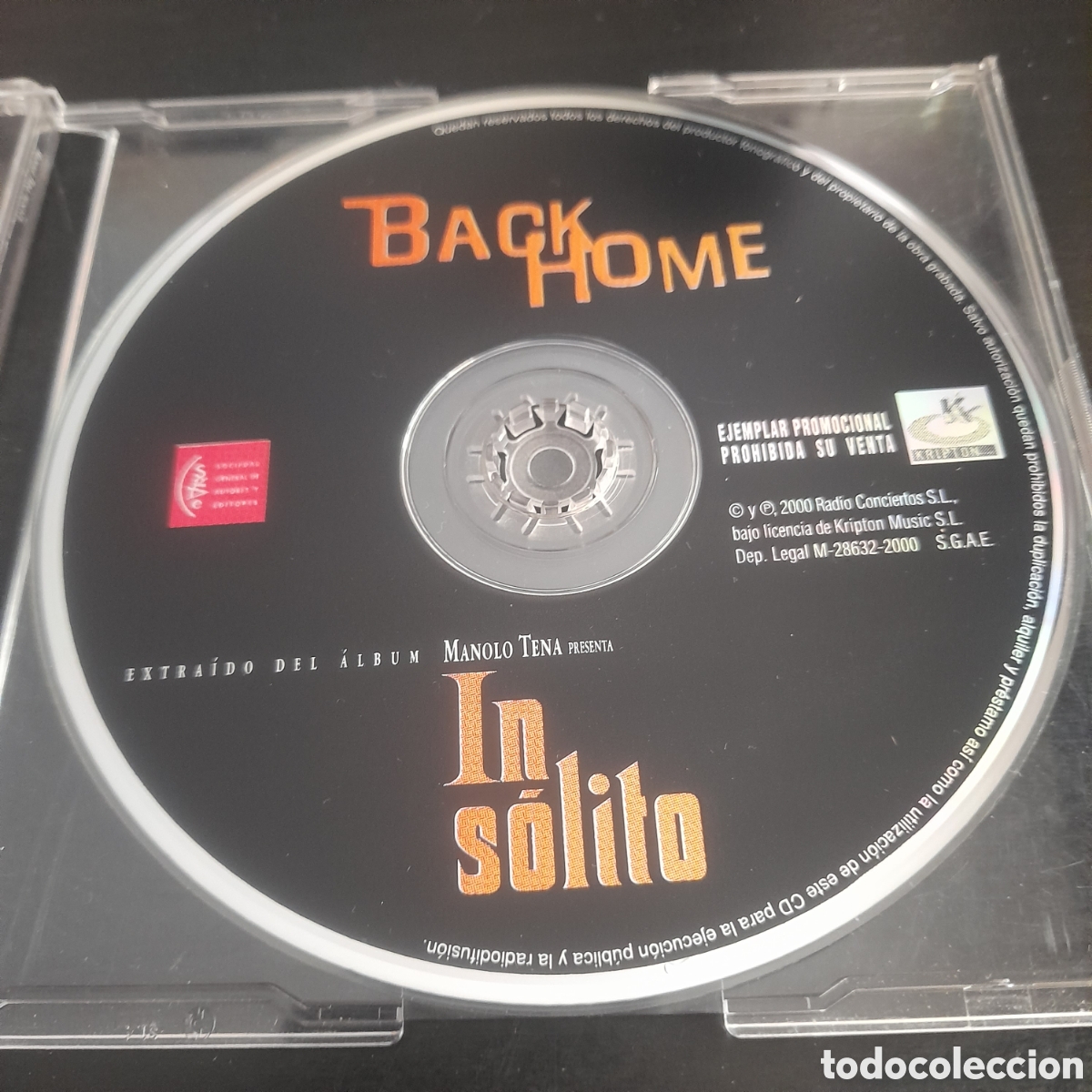 CDs de m&uacute;sica: Manolo Tena &ndash; Back Home. CD, Single, Promo 2000 - Foto 2